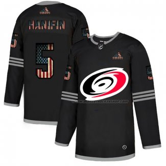 Maillot Hockey Carolina Hurricanes Hanifin 2020 USA Flag Noir