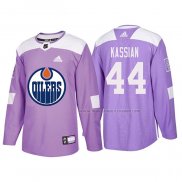 Maillot Hockey Edmonton Oilers Zack Kassian 2018 Fights Cancer Volet