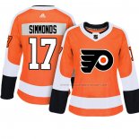 Maillot Hockey Femme Philadelphia Flyers Wayne Simmonds Authentique Joueur Orange