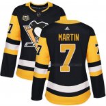 Maillot Hockey Femme Pittsburgh Penguins Paul Martin 50 Anniversary Domicile Premier Noir