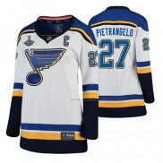 Maillot Hockey Femme St. Louis Blues Alex Pietrangelo 2019 Stanley Cup Campeones Exterieur Blanc