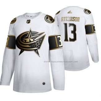 Maillot Hockey Golden Edition Columbus Blue Jackets Cam Atkinson Authentique Blanc