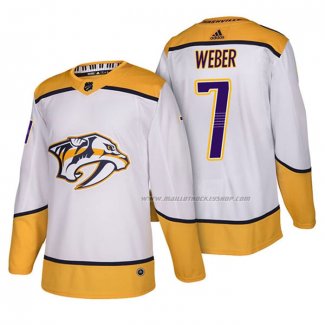 Maillot Hockey Nashville Predators Yannick Weber Authentique Exterieur 2018 Blanc