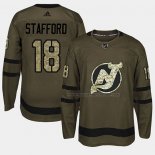 Maillot Hockey New Jersey Devils Drew Stafford 2018 Salute To Service Vert Militar