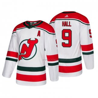 Maillot Hockey New Jersey Devils Taylor Hall Alterner Authentique Blanc