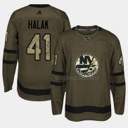 Maillot Hockey New York Islanders Jaroslav Halak 2018 Salute To Service Vert Militar