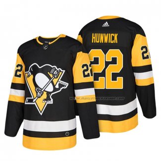 Maillot Hockey Pittsburgh Penguins Matt Hunwick Authentique Domicile 2018 Noir