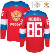 Maillot Hockey Rusia Nikita Kucherov Premier 2016 World Cup Rouge