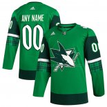 Maillot Hockey San Jose Sharks 2023 St. Patrick's Day Authentique Personnalise Vert