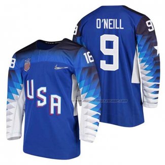 Maillot Hockey USA Brian O'neill 2018 Olympic Bleu2