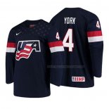 Maillot Hockey USA Cam York 2018 Iihf World Championship Joueur Bleu