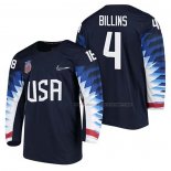 Maillot Hockey USA Chad Billins 2018 Olympic Bleu