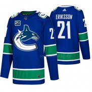 Maillot Hockey Vancouver Canucks Loui Eriksson Domicile Authentique Bleu