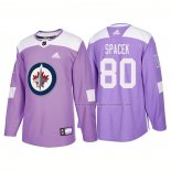 Maillot Hockey Winnipeg Jets Michael Spacek Authentique 2018 Fights Cancer Volet