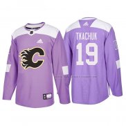 Maillot Hockey Calgary Flames Matthew Tkachuk 2018 Fights Cancer Volet