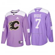 Maillot Hockey Calgary Flames Tj Brodie 2018 Fights Cancer Volet