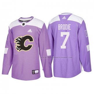 Maillot Hockey Calgary Flames Tj Brodie 2018 Fights Cancer Volet