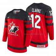 Maillot Hockey Canada Graeme Clarke 2018 Iihf World Championship Joueur Rouge