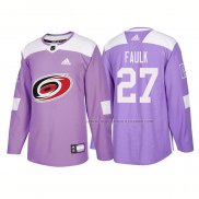 Maillot Hockey Carolina Hurricanes Justin Faulk Authentique 2018 Fights Cancer Volet