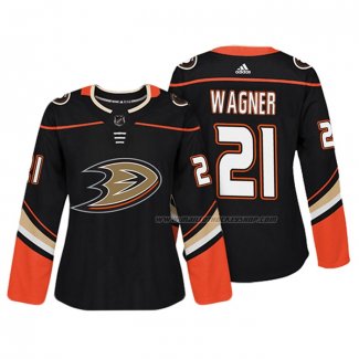 Maillot Hockey Femme Anaheim Ducks Chris Wagner Authentique Joueur Noir