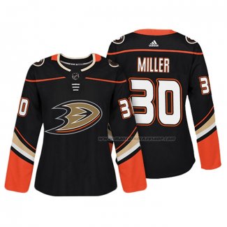 Maillot Hockey Femme Anaheim Ducks Ryan Miller Authentique Joueur Noir