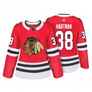 Maillot Hockey Femme Chicago Blackhawks Ryan Hartman Authentique Joueur Rouge