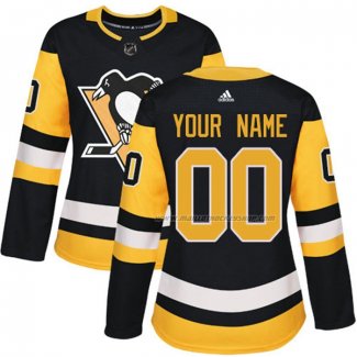 Maillot Hockey Femme Pittsburgh Penguins Personnalise Domicile Noir