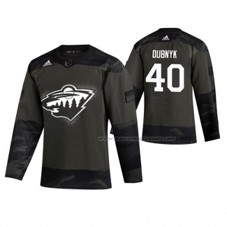 Maillot Hockey Minnesota Wild Devan Dubnyk 2019 Veterans Day Camouflage