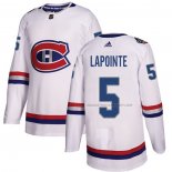 Maillot Hockey Montreal Canadiens Guy Lapointe Authentique 2017 100 Classic Blanc