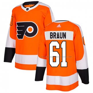 Maillot Hockey Philadelphia Flyers Justin Braun Domicile Authentique Orange