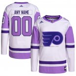 Maillot Hockey Philadelphia Flyers Personnalise Fights Cancer Authentique Blanc Volet