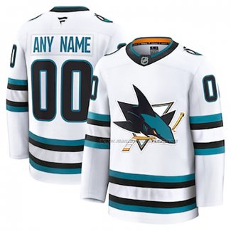 Maillot Hockey San Jose Sharks Exterieur Personnalise Blanc