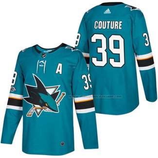 Maillot Hockey San Jose Sharks Logan Couture Authentique Domicile 2018 Vert