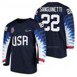 Maillot Hockey USA Bobby Sanguinetti 2018 Olympic Bleu