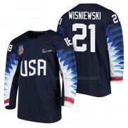 Maillot Hockey USA James Wisniewski 2018 Olympic Bleu