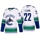 Maillot Hockey Vancouver Canucks Daniel Sedin Exterieur Premier 2017-2018 Blanc