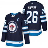 Maillot Hockey Winnipeg Jets Blake Wheeler Authentique Domicile 2018 Bleu