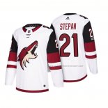 Maillot Hockey Arizona Coyotes Derek Stepan 2018 Season Centennial Patch Team Road Blanc
