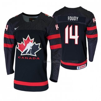 Maillot Hockey Canada Jean Luc Foudy 2019 Hlinka Gretzky Cup Noir