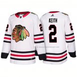 Maillot Hockey Chicago Blackhawks Duncan Keith Exterieur 2018 Blanc