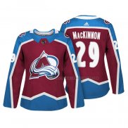 Maillot Hockey Femme Colorado Avalanche Nathan Mackinnon Authentique Joueur Maroon