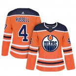 Maillot Hockey Femme Edmonton Oilers Kris Russell Authentique Joueur Orange