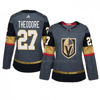 Maillot Hockey Femme Vegas Golden Knights Shea Theodore Domicile Authentique Joueur Gris