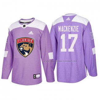 Maillot Hockey Florida Panthers Derek Mackenzie 2018 Fights Cancer Volet