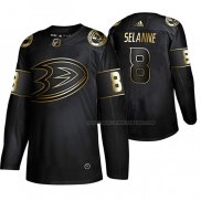 Maillot Hockey Golden Edition Anaheim Ducks Teemu Selanne Retired Joueur Authentique Noir