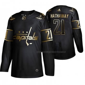 Maillot Hockey Golden Edition Washington Capitals Garnet Hathaway Authentique Noir