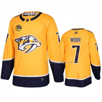 Maillot Hockey Nashville Predators Yannick Weber Domicile Jaune