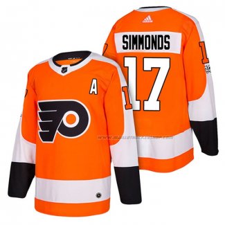 Maillot Hockey Philadelphia Flyers Wayne Simmonds Authentique Domicile 2018 Orange