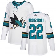 Maillot Hockey San Jose Sharks Jonny Brodzinski Road Authentique Blanc