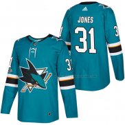 Maillot Hockey San Jose Sharks Martin Jones Authentique Domicile 2018 Vert